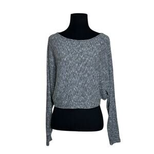 Silence + Noise heathered gray long sleeves crop knit top size Small